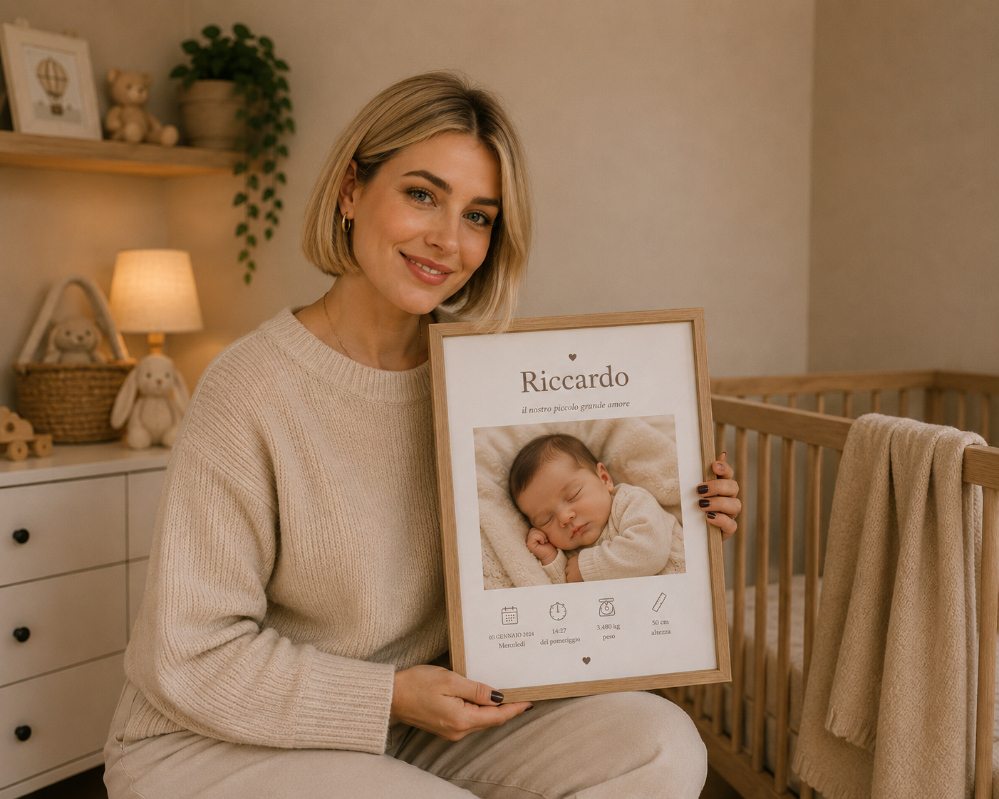 MiniFoto - Quadro nascita personalizzato